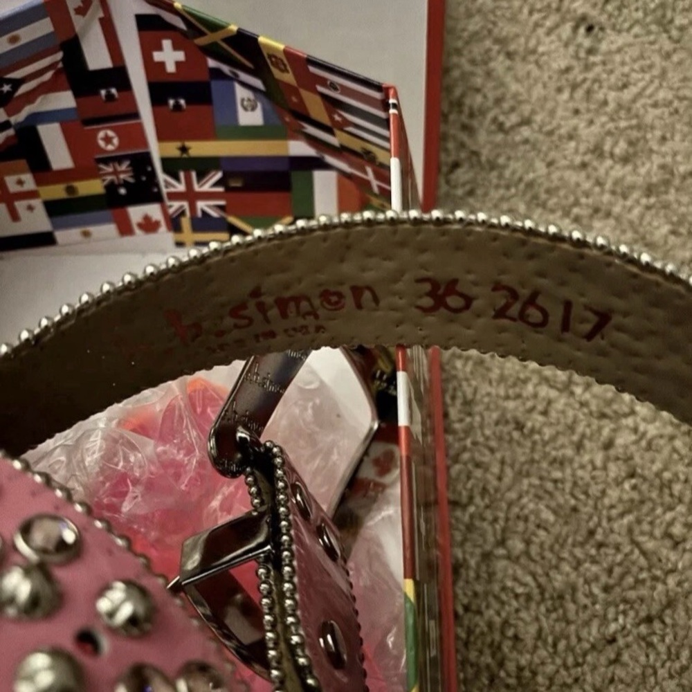 B.B. Simon Pink and Silver Rhinestone Belt - Picture 5 of 5
